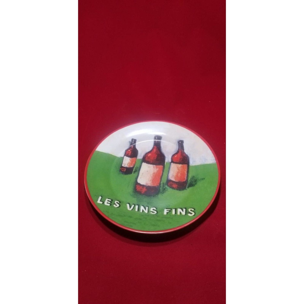 Danica Les Vins Fins Cocktail Hors D’Oeuvres Plates Wine Bottles Plate